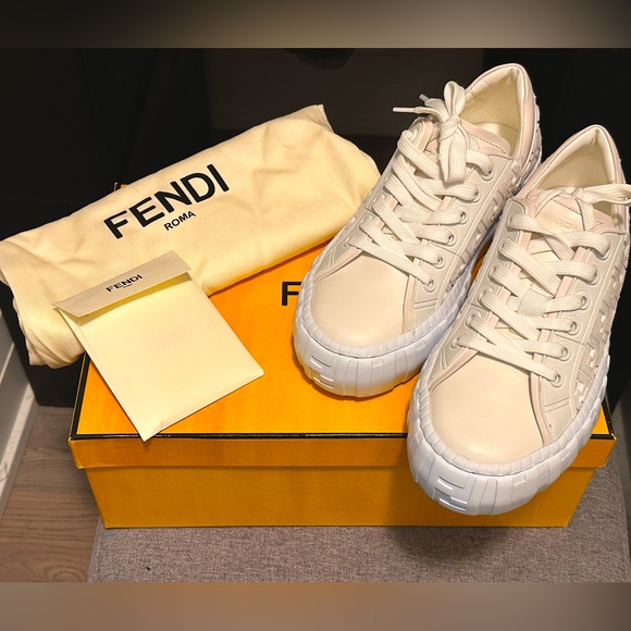 Fendi Embroidered Sneakers White 37 - Picture 1 of 5